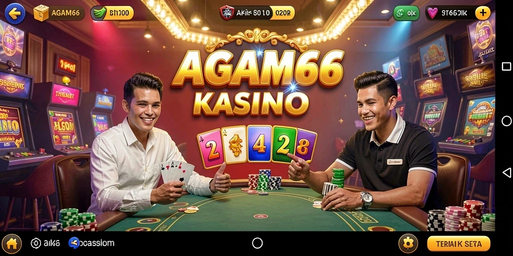 Screenshot gameplay AGAM66 menunjukkan suasana kasino yang mendebarkan.