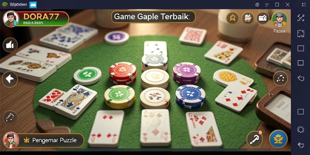 Screenshot gameplay DORA77 menampilkan pemain aktif dalam permainan Gaple.