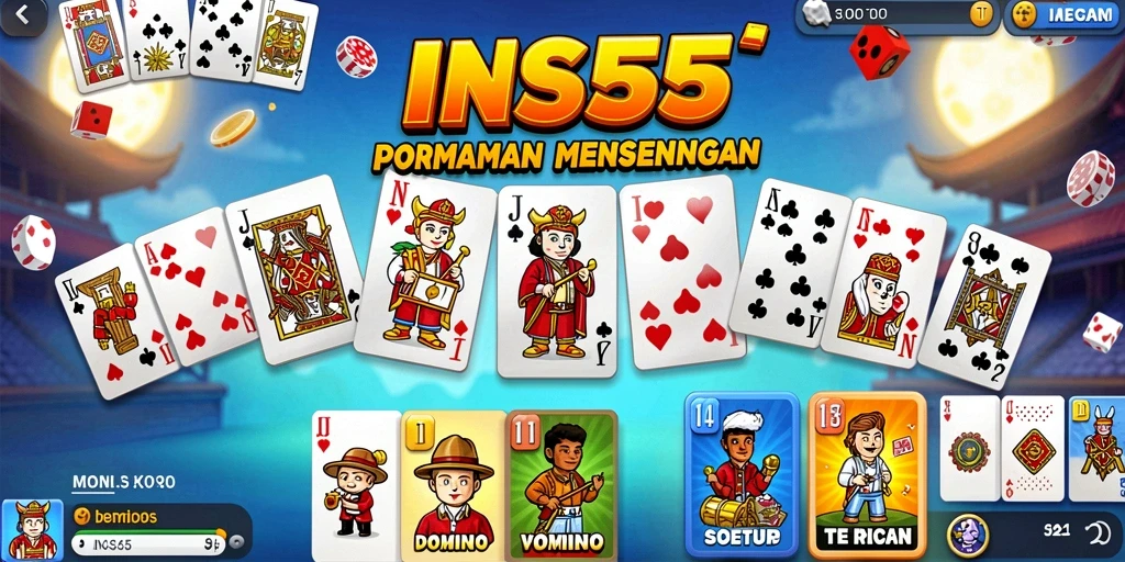Tampilan gameplay seru dalam game Domino INS55.