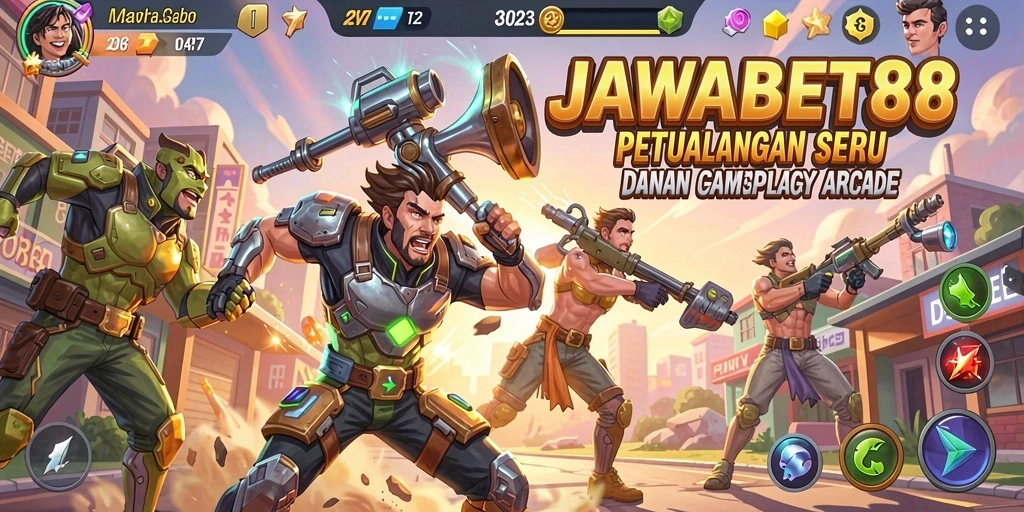 Tangkapan layar JAWABET88 menampilkan aksi seru dalam gameplay Arcade.