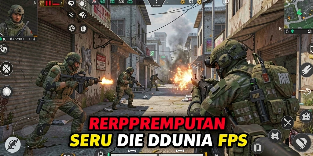 Tampilan gameplay RPRPRP yang menegangkan di medan perang FPS.